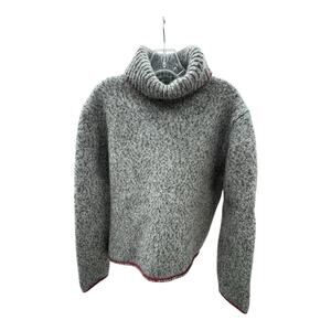 Banana Republic Women's Gray Merino Wool Cable Knit Chunky Turtleneck Sweater X